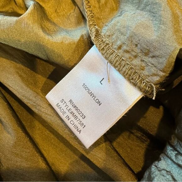 Nylon Elastic Waist Track Pants with Bungee Adjustable Ankles in Khaki Green - Picture 8 of 8